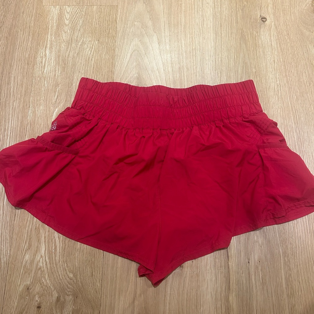 Vibrant Red Women's Athletic Shorts